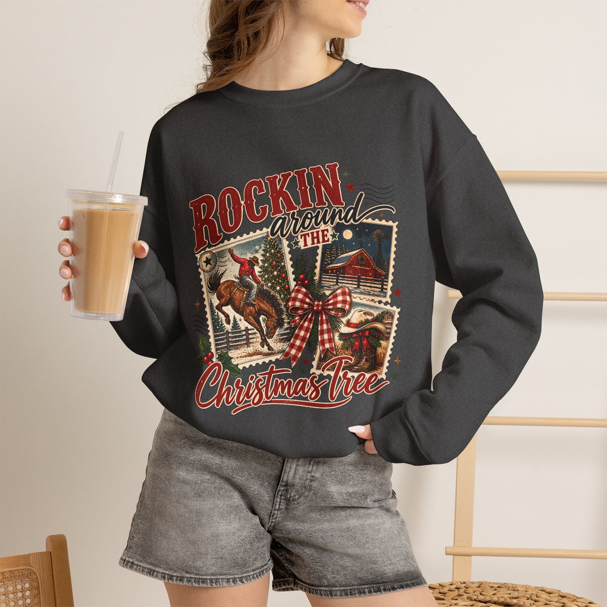 "Rockin' Around the Christmas Tree" Vintage Holiday Christmas Sweater