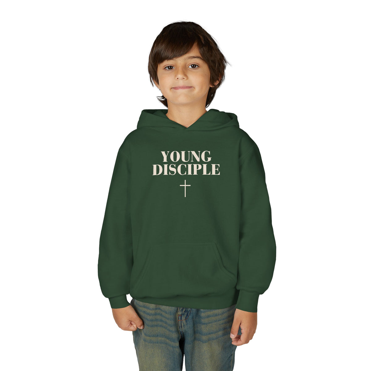 Youth Hoodie — "Young Disciple" Minimal Graphic Hooded Sweatshirt