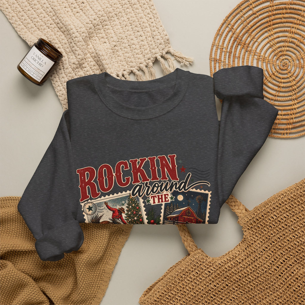"Rockin' Around the Christmas Tree" Vintage Holiday Christmas Sweater