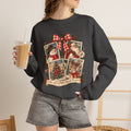 Christmas Vintage Crewneck Sweatshirt — Retro Santa & Snowman Holiday Design