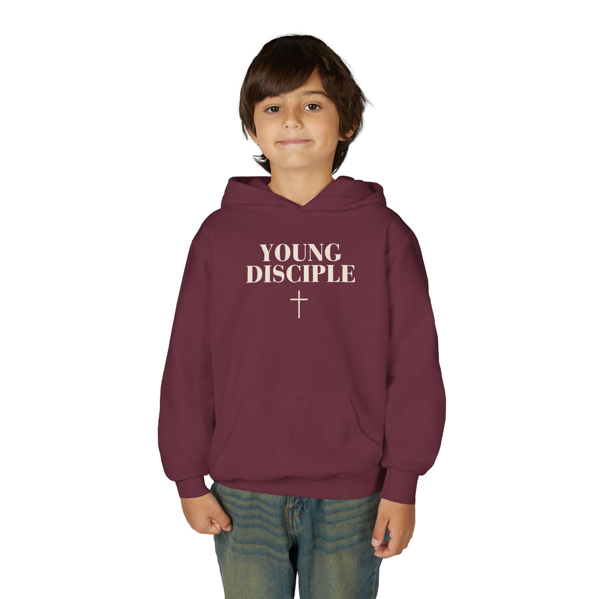 Youth Hoodie — "Young Disciple" Minimal Graphic Hooded Sweatshirt