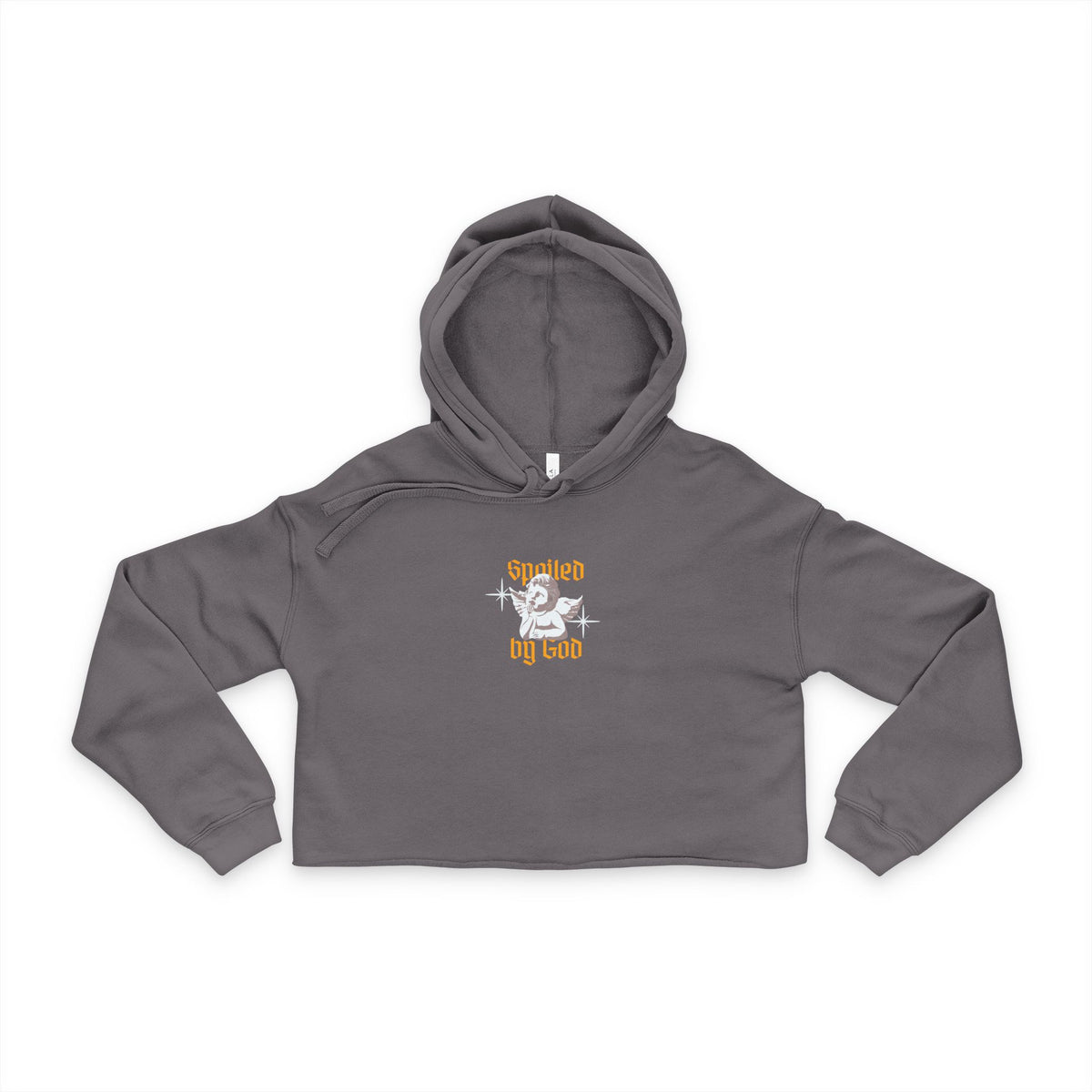 'Spoiled By God' Angel Graphic Cropped Pullover