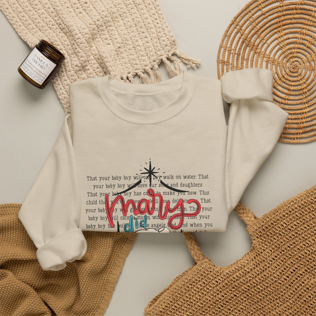 Christmas Sweatshirt — “Mary Did You Know?” Nativity Holiday Crewneck