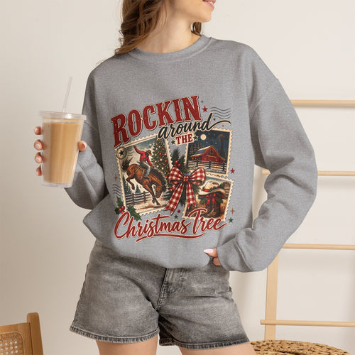 "Rockin' Around the Christmas Tree" Vintage Holiday Christmas Sweater