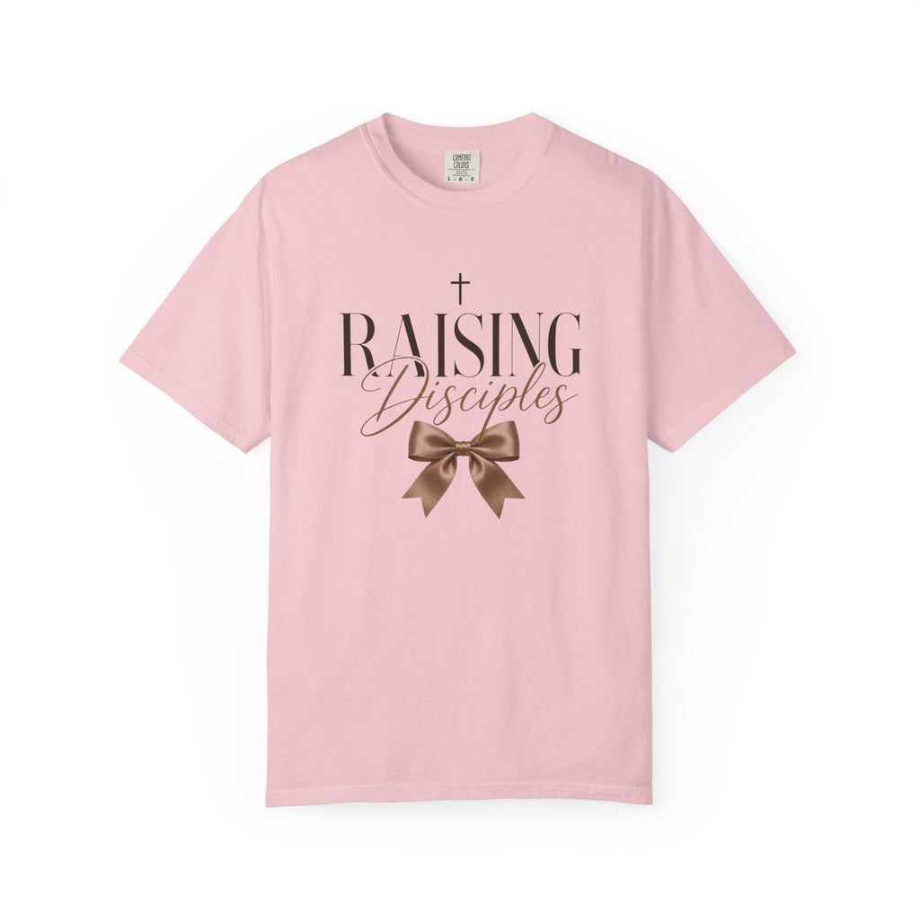 Raising Disciples Tee — Christian Mom Faith T-Shirt with Bow