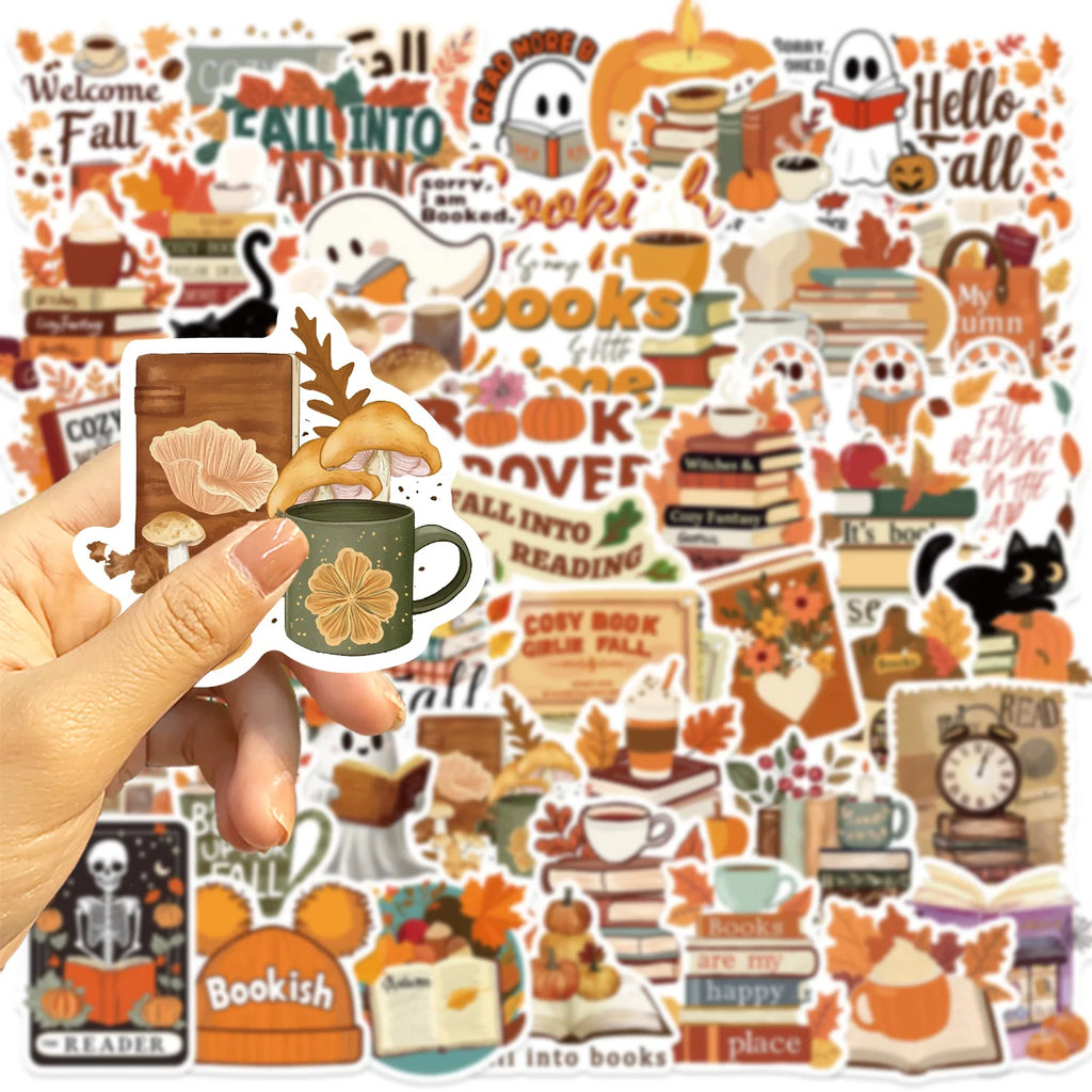 50/100PCS Cartoon Autumn Season Bookworm Graffiti Stickers Decoration Guitar Notebook Luggage DIY Waterproof