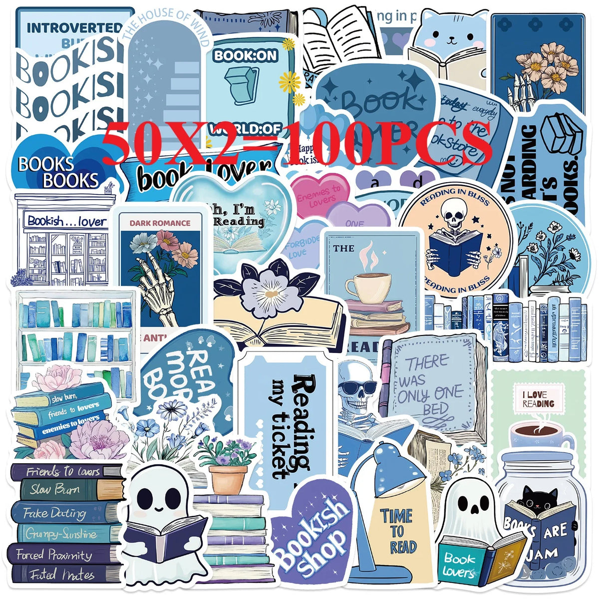 50/100PCS Cartoon Autumn Season Bookworm Graffiti Stickers Decoration Guitar Notebook Luggage DIY Waterproof
