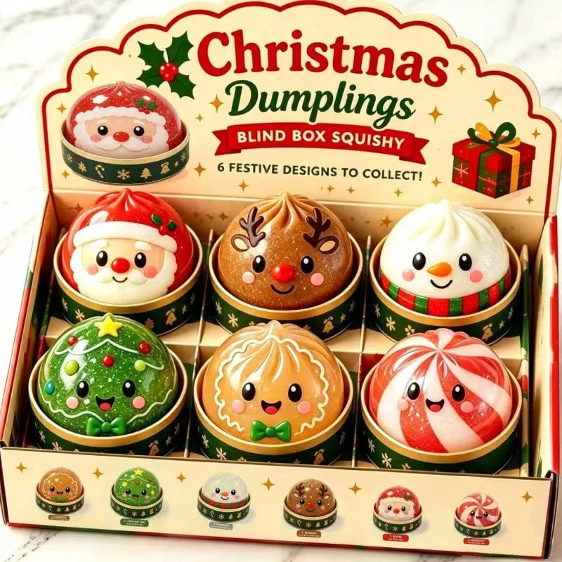 Christmas Dumpling Squishy Snowman, Elk, Santa Claus Squeeze Toys with Box Stress Relief Merry Christmas New Year Gift 2027