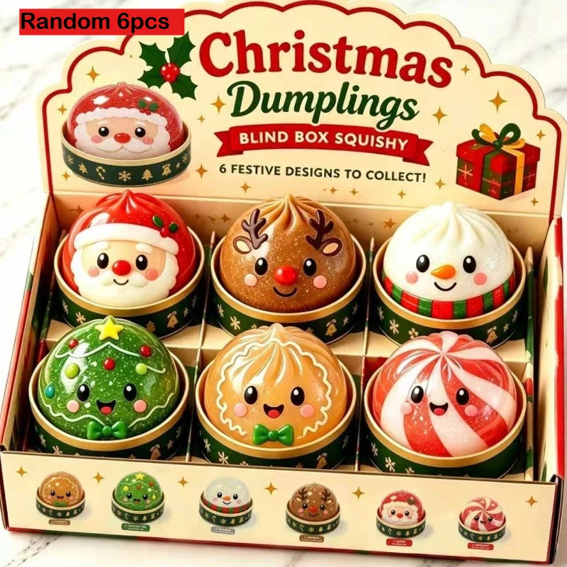 Christmas Dumpling Squishy Snowman, Elk, Santa Claus Squeeze Toys with Box Stress Relief Merry Christmas New Year Gift 2027