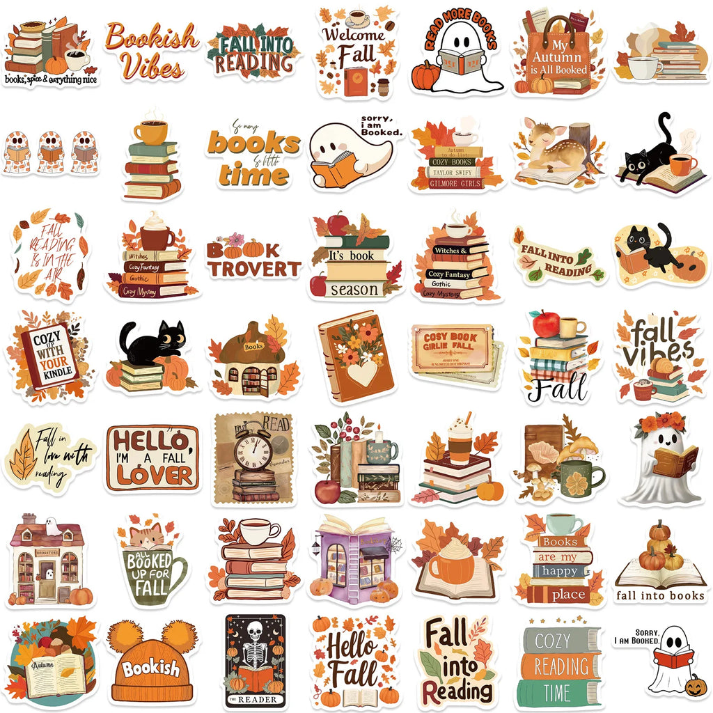 50/100PCS Cartoon Autumn Season Bookworm Graffiti Stickers Decoration Guitar Notebook Luggage DIY Waterproof