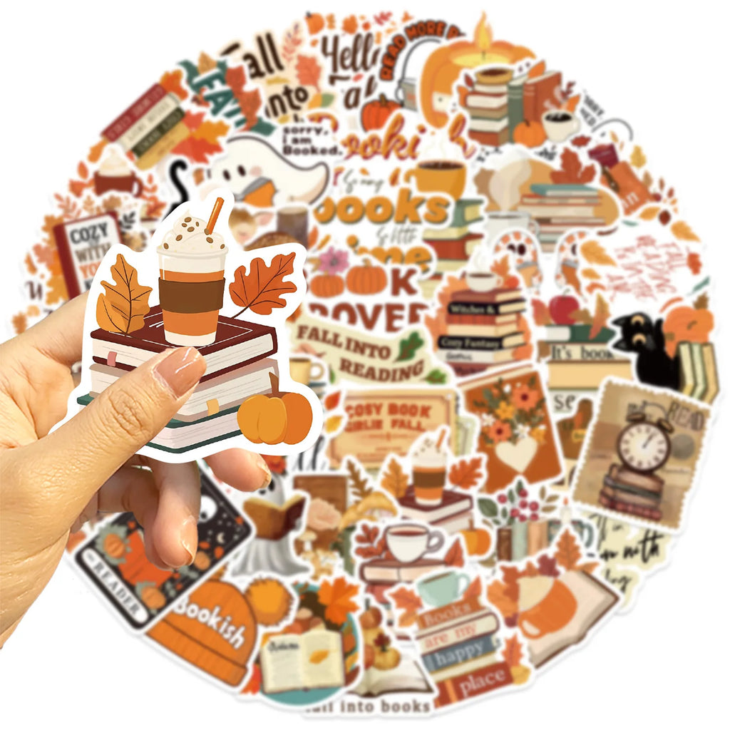 50/100PCS Cartoon Autumn Season Bookworm Graffiti Stickers Decoration Guitar Notebook Luggage DIY Waterproof